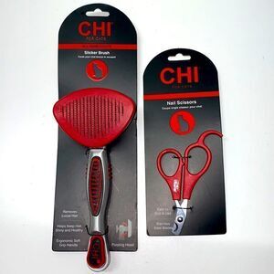 😻CHI for cat all hair coats slicker brush & CHI Cat Nial Trimmer NWT